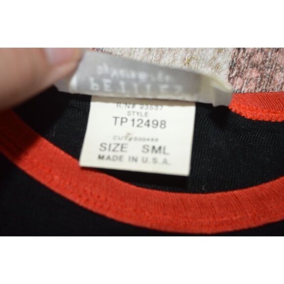 Vintage Softwear Petites By Mark Singer Black Blouse Beaded Fringe Womens Small - Picture 6 of 8